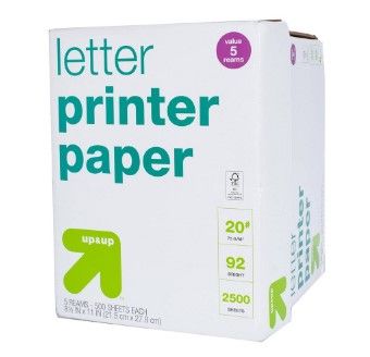 Photo 1 of 5pk 500 Sheets/Pack Letter Printer Paper White 8.5x11in 