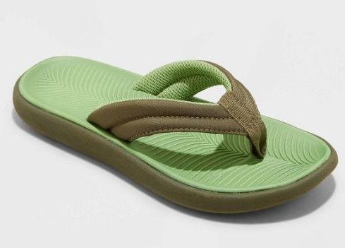 Photo 1 of All In Motion Boys' Sterling Slip-On Thong Sandals Olive Green Size 3  