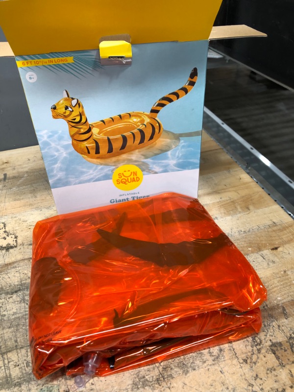 Photo 1 of 2 PACK** Tiger Pool Float Bright Yellow - Sun Squad™ + 33" Tube with Handles - Sun Squad™

