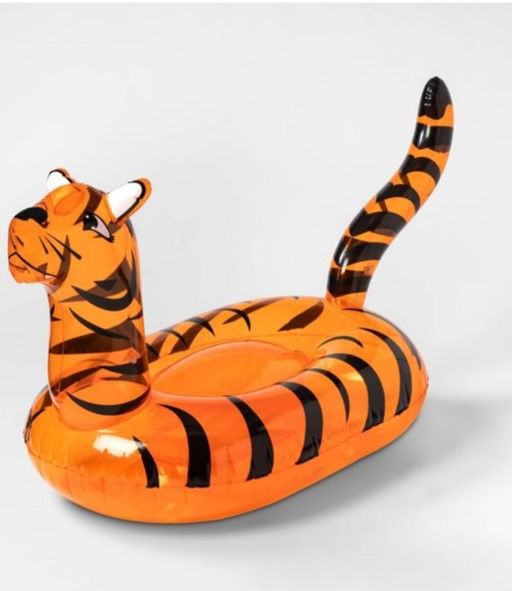 Photo 1 of 2 PACK** Tiger Pool Float Bright Yellow - Sun Squad™ + 33" Tube with Handles - Sun Squad™

