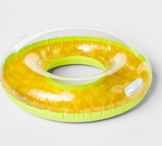 Photo 1 of 2 PACK** Tiger Pool Float Bright Yellow - Sun Squad™ + 33" Tube with Handles - Sun Squad™


