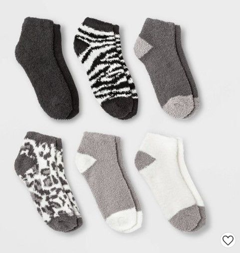 Photo 2 of 2 PACK** Womens Bear 2pk Cozy Pull-On Liner Socks - Black 4-10 + Women's 6pk Cozy Low Cut Socks - 4-10
