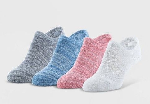 Photo 1 of 2PACK** Peds Women's High-Cut Full Cushion 4pk Sport No Show Socks - 5-10 + Women's Hedgehog Cozy 2pk Low Cut Socks - Gray/White 4-10



