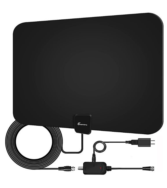 Photo 1 of TV Antenna Indoor, Digital Amplified Indoor HDTV Antenna, 1080p VHF UHF Television Local Channels Detachable Signal Amplifier and 16.5ft Long Coax Cable