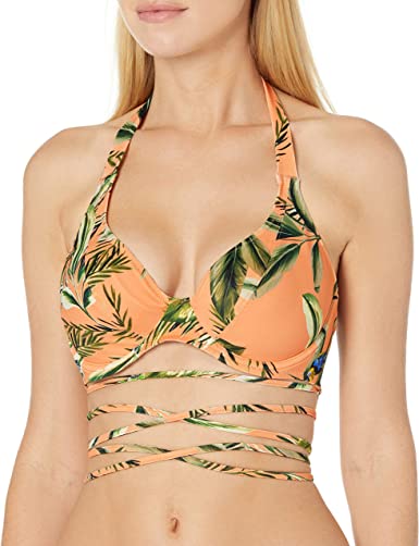 Photo 1 of (36H) Freya Women's Standard Birds in Paradise Plunge Halter Bikini Top
