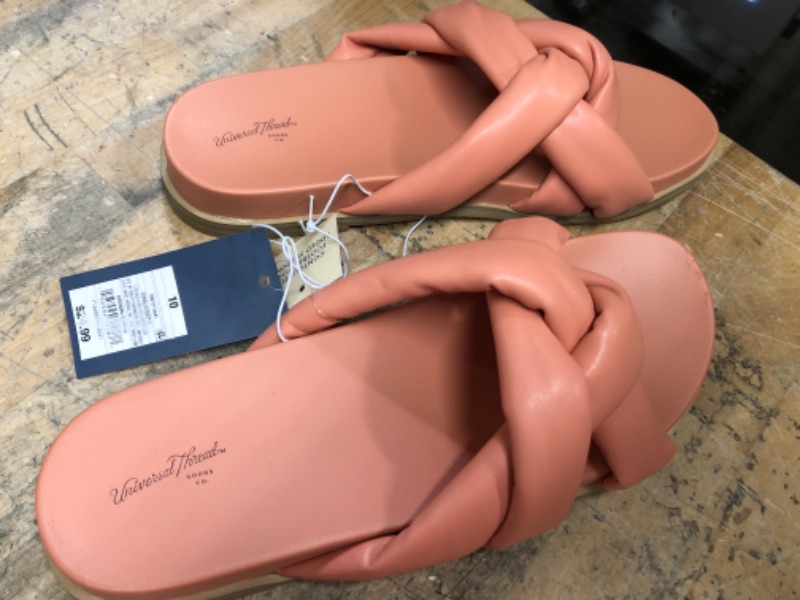 Photo 1 of (Size: 10) Women's Cosette Padded Slide Sandals - Universal Thread Coral Pink 10