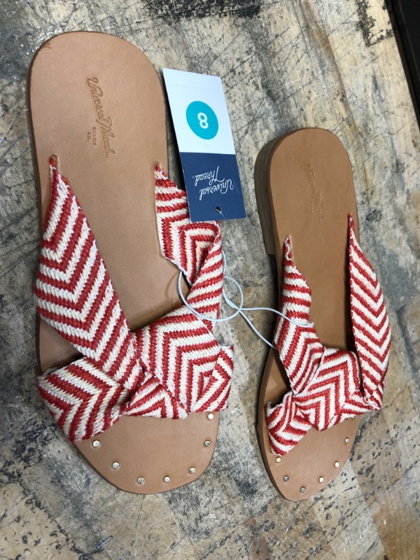 Photo 2 of (Size: 8) Women's Louise Chevron Print Knotted Slide Sandals - Universal Thread Red 8