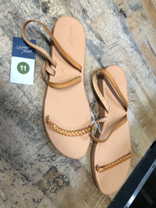 Photo 2 of (Size: 11) Women's Tommie Triple Strap Sandals - Universal Thread Tan