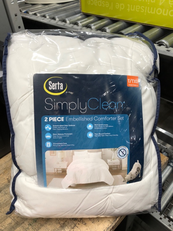 Photo 2 of (Twin Extra Longs) Simply Clean Comforter Set - Serta