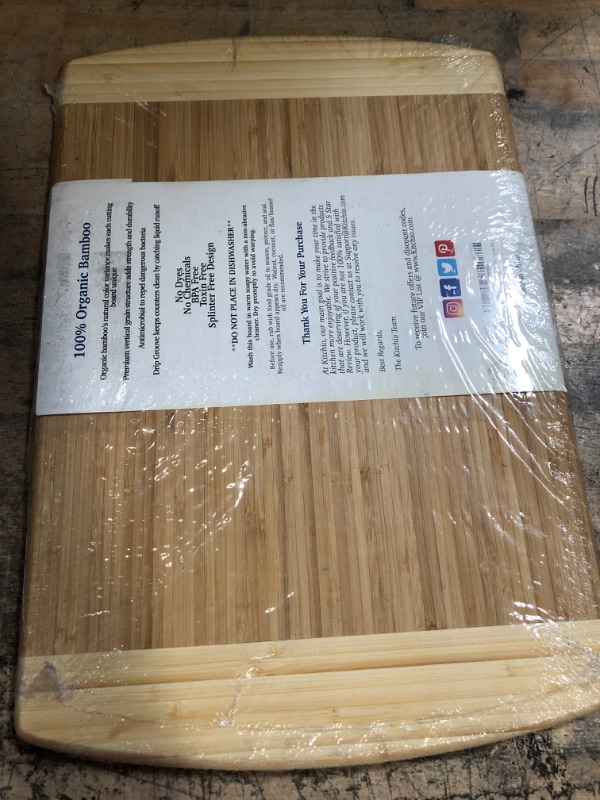 Photo 2 of 18 x 12 Bamboo Extra Large Cutting Board - Wooden Stove Top Cover Noodle Board - Meat Cutting Board for BBQ - Carving Board for Turkey - Extra Large Charcuterie Board - Over the Sink Cutting Board
