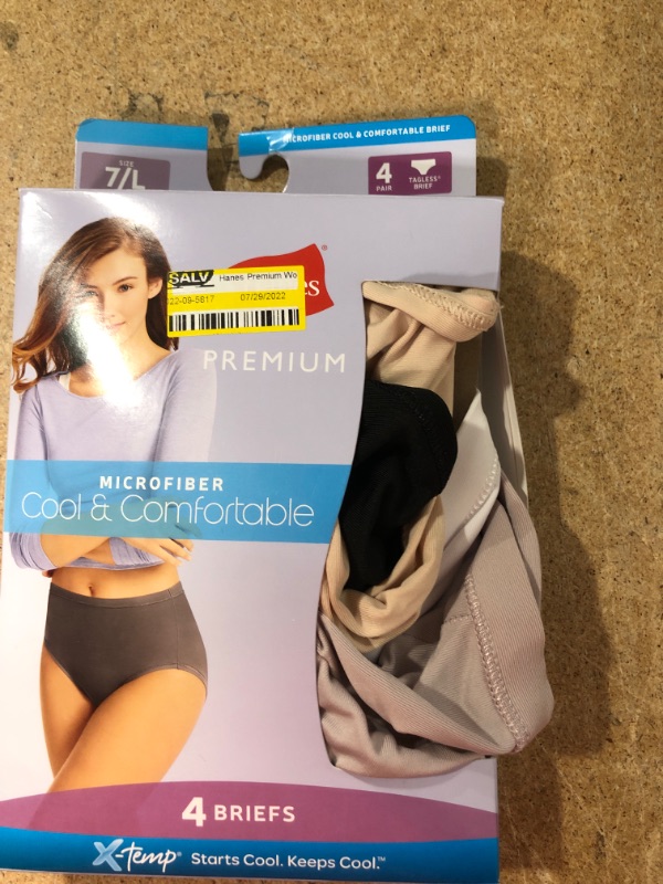 Photo 2 of Hanes Premium Women's Cool & Comfortable 3 Pk Microfiber Briefs SIZE 7/L