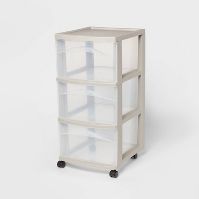 Photo 1 of Medium 3 Drawer Cart Gray - Brightroom