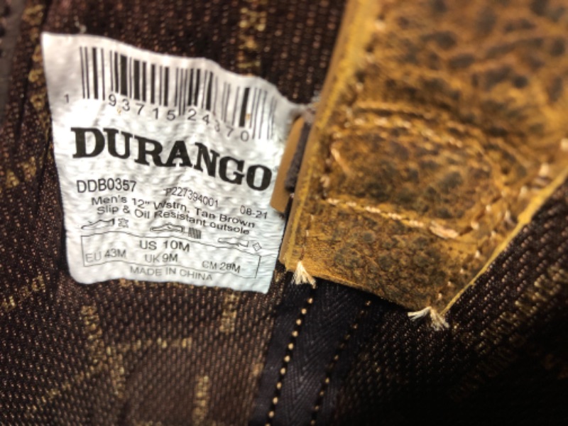 Photo 1 of Durango Mens Rebel Pro Lite Boots 10 D Tan

