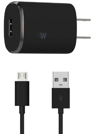 Photo 1 of Just Wireless 1.0A/5W 1-Port USB-A Home Charger with 6' TPU Micro USB to USB-A Cable - Black

