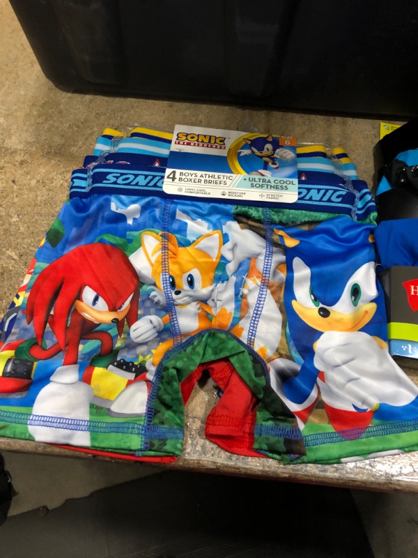 Photo 2 of Boys Boxer Briefs Bundle, 2 Items
4 Pack Sonic Size G, Hanes Assorted Colors Size Small 