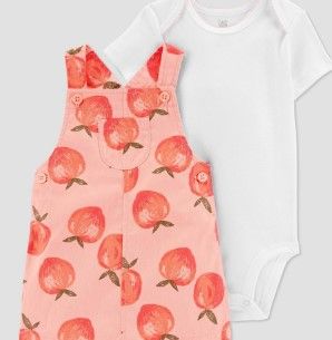 Photo 1 of Bundle of 2 
Baby Girls' Peach Top & Skirtall Set Size 6M