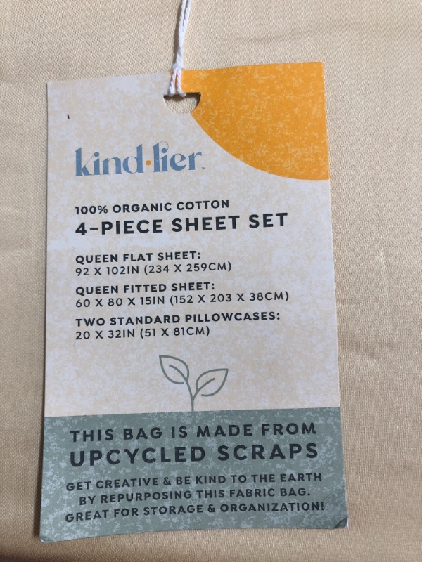 Photo 3 of 100% Organic Cotton Solid Sheet Set - Kindlier (4 Sheet Set)
Size: Queen