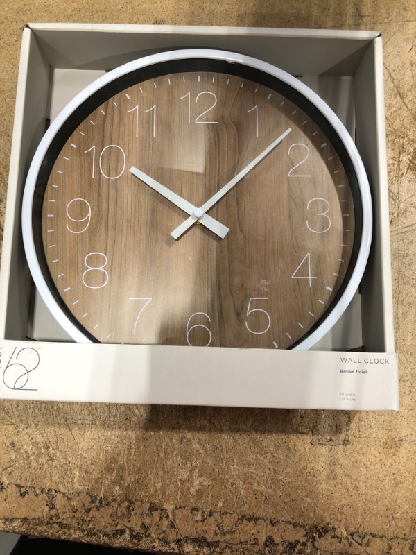 Photo 2 of 10" Round Wall Clock Walnut Finish - Project 62™