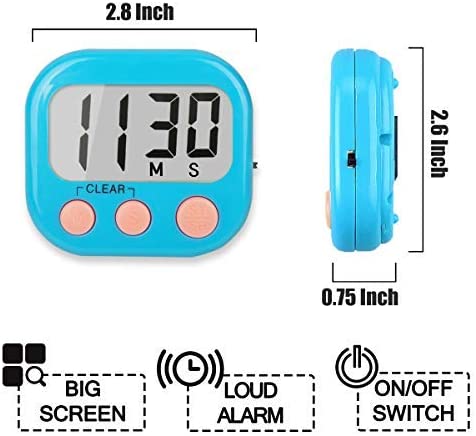 Photo 1 of 2 Yaya Kitchen Loud Ring Digital Timers for Cooking Magnetic (2P Blue)
