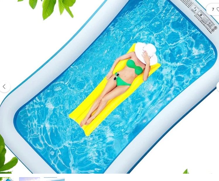 Photo 1 of Inflatable Swimming Pools, FUNAVO Inflatable Pool for Kids, Kiddie, Toddler, Adults, Family Full-Sized Swimming Pool, Lounge Pool for Outdoor, Backyard, Garden, Indoor, Lounge
