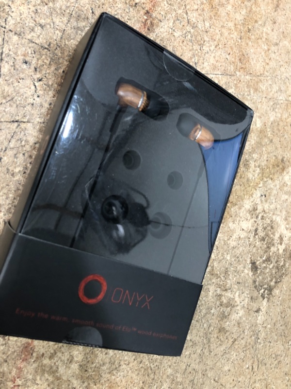 Photo 2 of Onyx Genuine Wood Wired in-Ear Headphones with Sound Isolation and Built-in Microphone (Brown)
