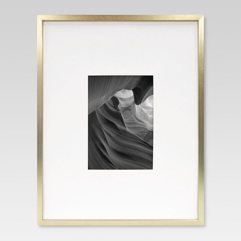 Photo 1 of 11.3" X 14.4" Matted to 5" X 7" Thin Metal Gallery Frame Brass - Project 62™
