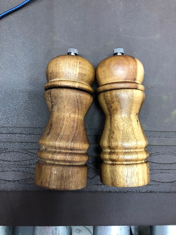 Photo 2 of 2pc Acacia Turned Salt Shaker and Pepper Grinder Set - Threshold™

