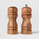 Photo 1 of 2pc Acacia Turned Salt Shaker and Pepper Grinder Set - Threshold™

