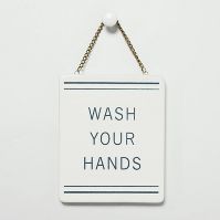 Photo 1 of 'Wash Your Hands' Stoneware Wall Sign Blue/Cream - Hearth & Hand™ with Magnolia 4 PACK 

