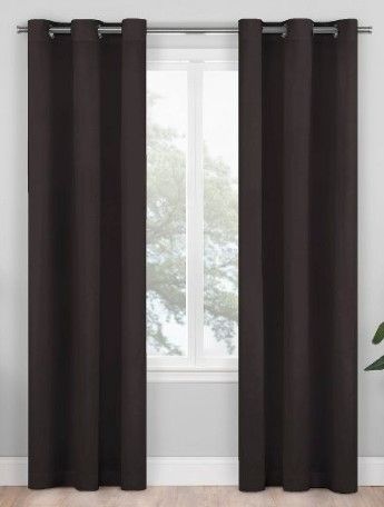 Photo 1 of 2pk Blackout Shadow Window Curtain Panels - Eclipse, Black (37"W x 84"L)

