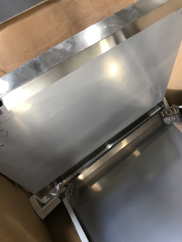 Photo 1 of VEVOR Stainless Steel Prep Table, 30 x 24 x 35 Inch, 440lbs Load Capacity Heavy Duty Metal Worktable with Backsplash Adjustable Undershelf & 4 Casters, Commercial Workstation for Kitchen Restaurant