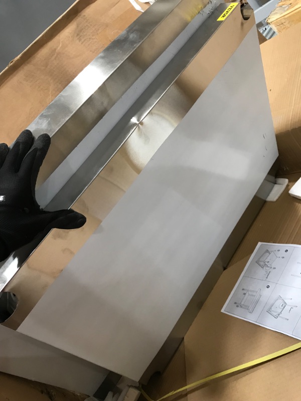 Photo 1 of VEVOR Stainless Steel Prep Table, 30 x 24 x 35 Inch, 440lbs Load Capacity Heavy Duty Metal Worktable with Backsplash Adjustable Undershelf & 4 Casters, Commercial Workstation for Kitchen Restaurant