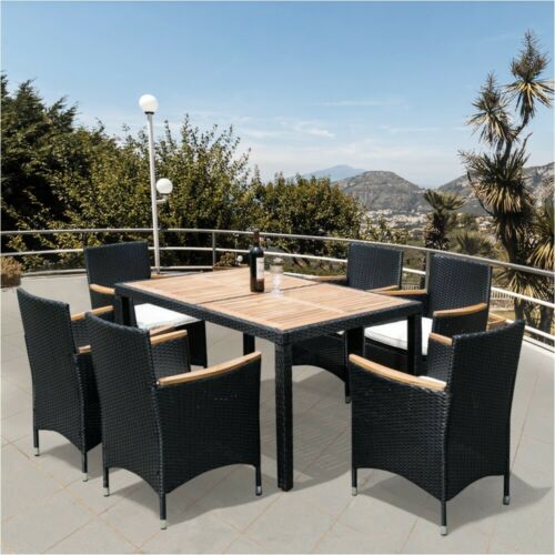 Photo 1 of *BOX 1 of 3, NOT COMPLETE*
Rattan Wicker Table and Chairs, Outdoor Dining Set, 6 Seater (7pcs)