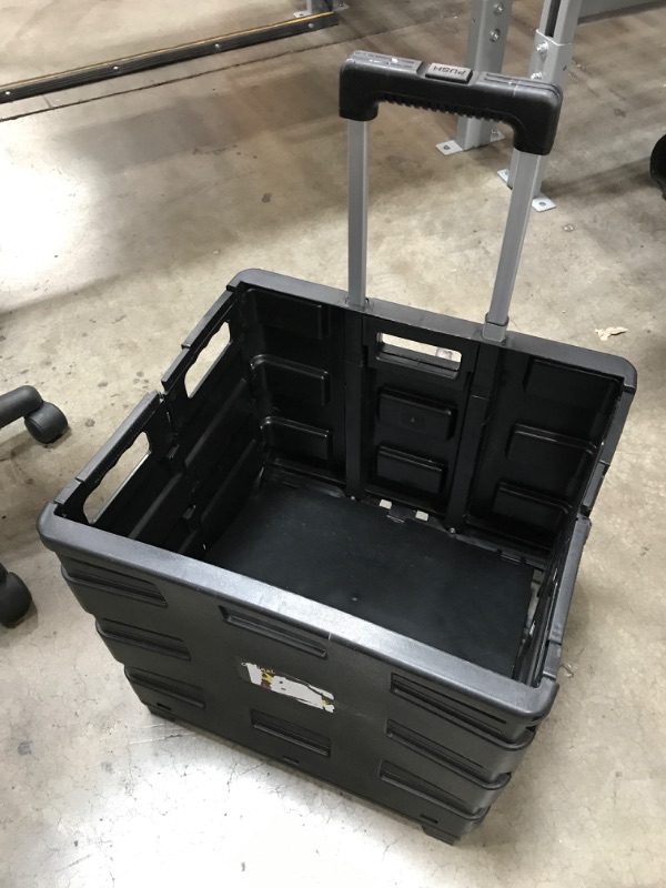 Photo 1 of Mobile Folding Cart with Lid, 16in.H x 18in.W x 15in.D, Black, 50801

