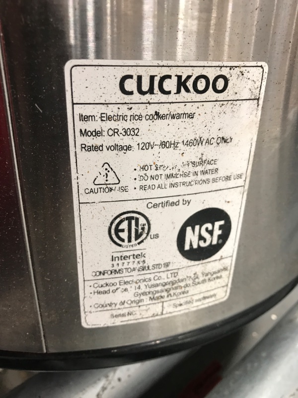 Photo 5 of **TESTED**MINOR DAMAGE* CUCKOO EL COMMERCIAL RICE COOKER | CR-3032 (30 CUPS) [
