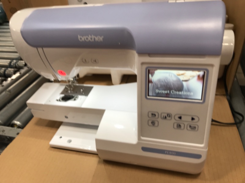 Photo 9 of **TESTED** Brother PE800 Embroidery Machine, 138 Built-in Designs, 5" x 7" Hoop Area, Large 3.2" LCD Touchscreen, USB Port, 11 Font Styles
