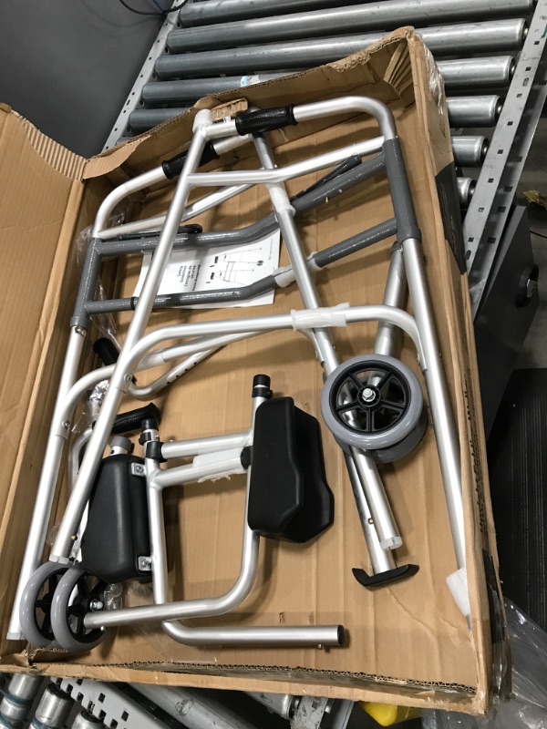 Photo 1 of Medline Upright Walker with 5” Dual Wheels, Forearm Walker with Armrests, Height Adjustable, 300lb Weight Capacity
