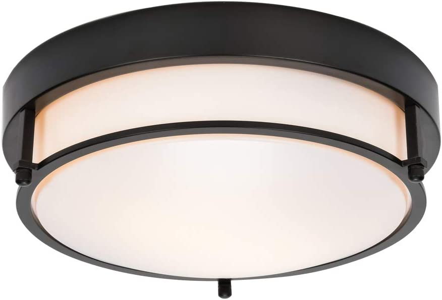 Photo 1 of Berliget Matte Black Flush Mount Ceiling Light, 12 Inch Round Light Fixtures Ceiling Mount, Modern Ceiling Lights for Hallway Laundry Living Room Kitchen Bedroom, 2 Light E26 Base
