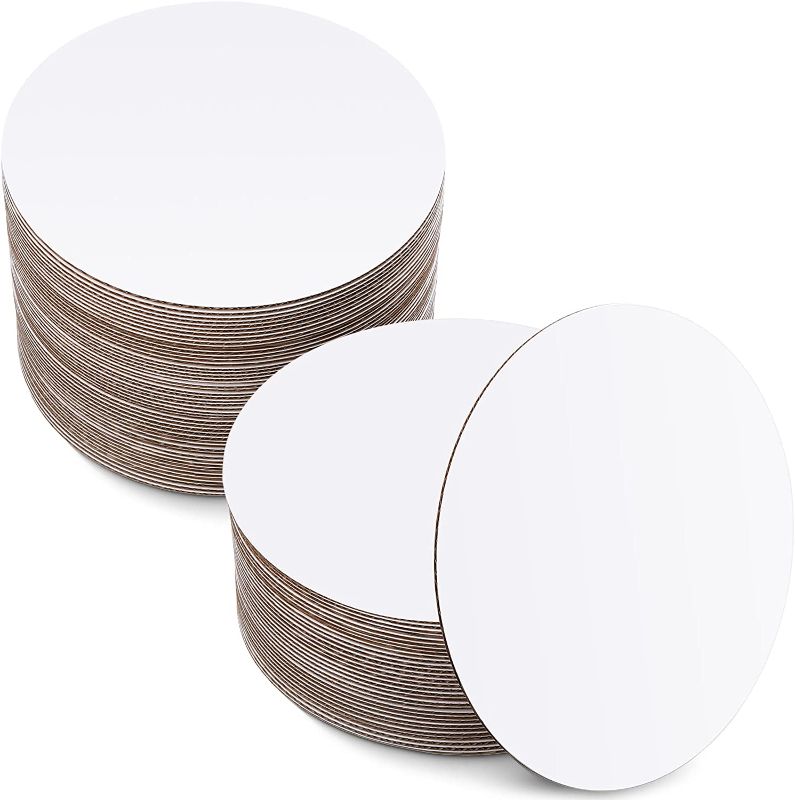 Photo 1 of 100 Pack Round Cake Boards 9 Inch Circle Cardboard Base Boards Grease Proof Cardboard Disposable for Baking Cake Pizza
