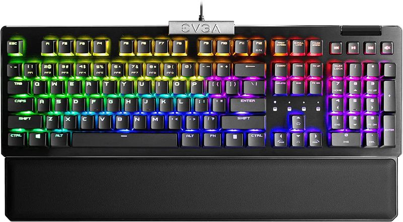 Photo 1 of EVGA Z15 RGB Gaming Keyboard, RGB Backlit LED, Hotswappable Mechanical Kailh Speed Silver Switches (Linear), 821-W1-15US-KR
