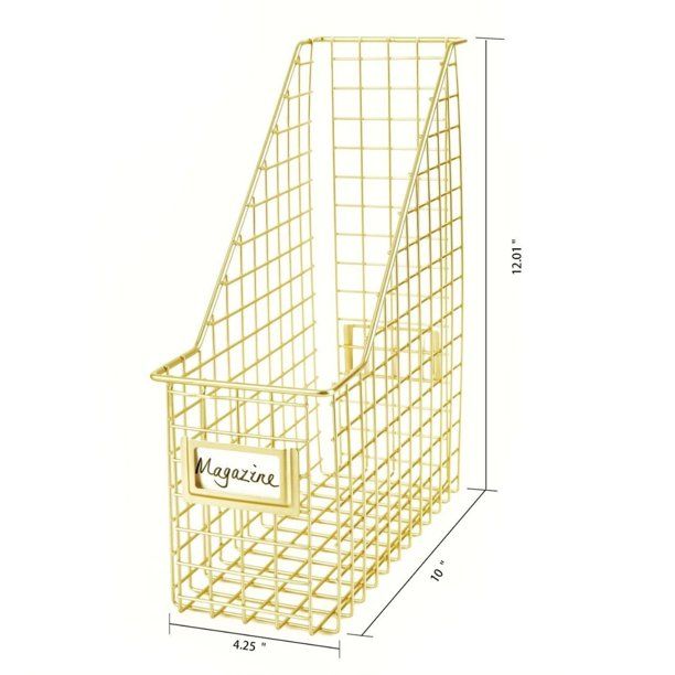 Photo 1 of Office Grid Wire Document Letter Magazine File Holder/Desk Organizer - Gold
