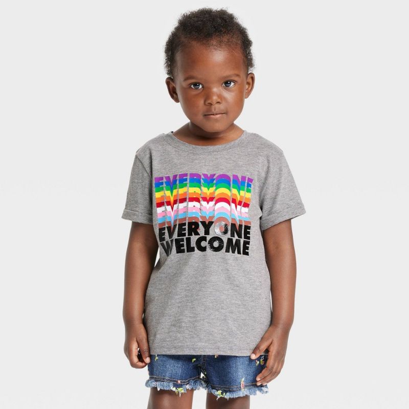 Photo 1 of 2 Pride Toddler Everyone Short Sleeve Round Neck T-Shirt - Heather Gray 4T, 5T