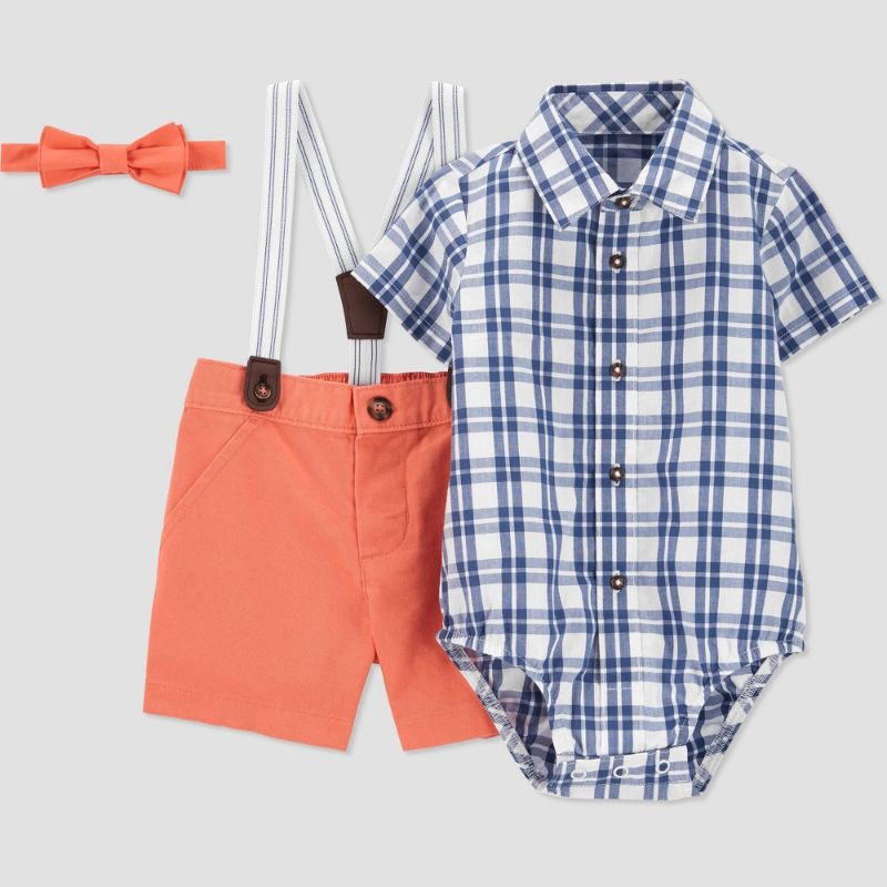 Photo 1 of Baby Boys' Gingham Top & Shorts Set - Just One You® Made by Carter's NB Size