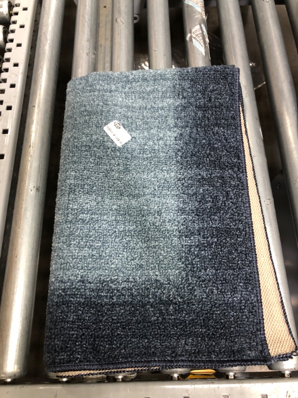 Photo 2 of 2'x3' Good Fashion Border Rug Blue - Room Essentials
