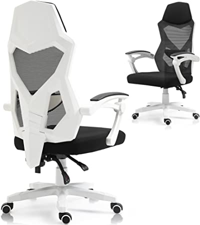 Photo 1 of Villeston Home Office Desk Chair High Back Ergonomic Mesh Teens Comuputer Chairs with Wheels Adjustable Height Lumbar Support Comfortable Rolling Task Chair White
