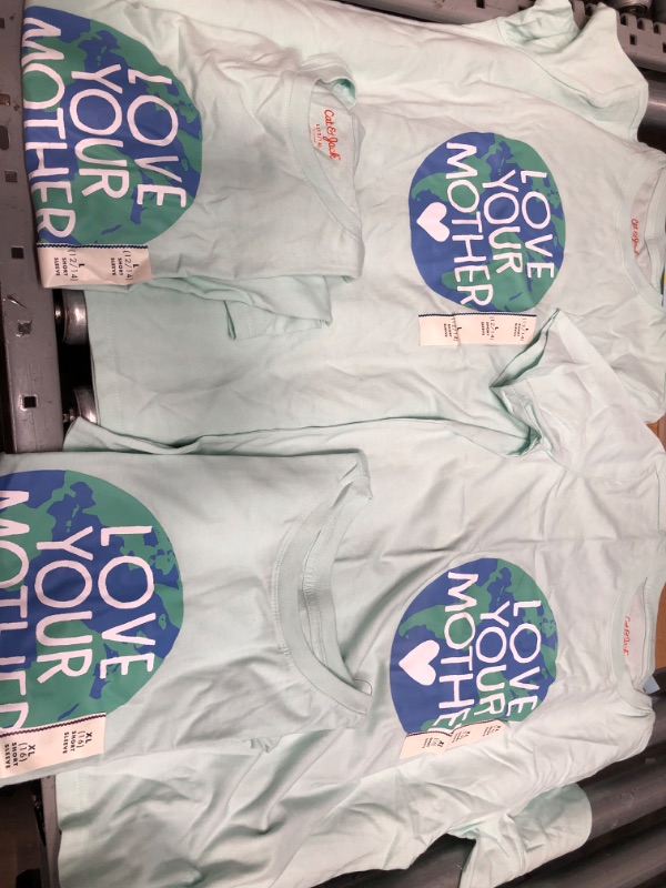 Photo 1 of 4PCKS OF Boys' 'Love Your Mother' Graphic Short Sleeve T-Shirt - Cat & Jack™ Mint Green
2 SHIRTS ARE LARGE, OTHER 2 ARE XL
