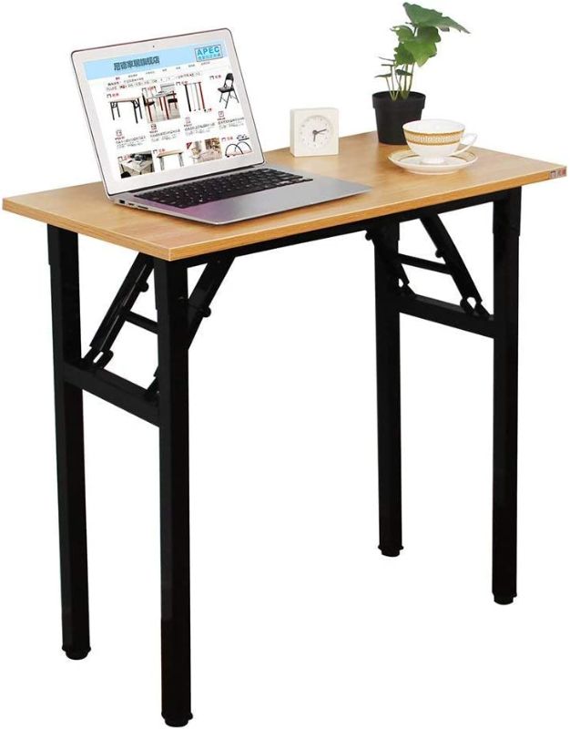 Photo 1 of SDHYL 31.5 inches No Assembly Foldable Computer Desk for Home Office Workstation, Study and Writing, Great Choice for Small Space,Oak Black LP-AC5YB-8040
