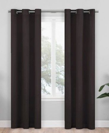 Photo 1 of 2pk Blackout Shadow Window Curtain Panels - Eclipse

