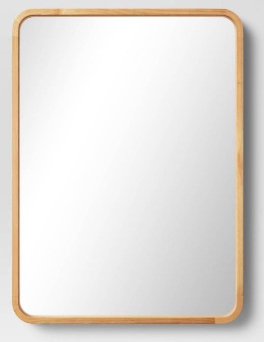 Photo 1 of 22" x 30" Rounded Rectangle Wall Mirror - Threshold™ brown

