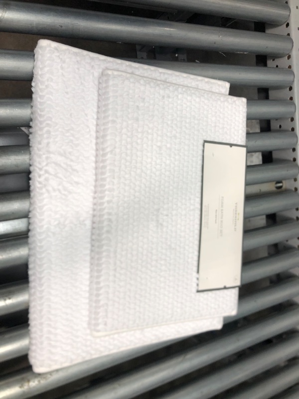 Photo 1 of 2pk Fuzzy Foam Bath Rug - Threshold WHITE